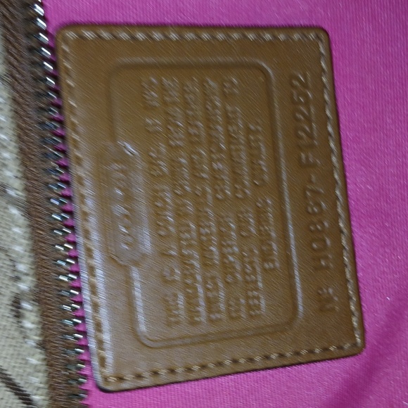 Authentic Coach Signature Brown Classic Logo and Pink Stripe Tote - Picture 11 of 11